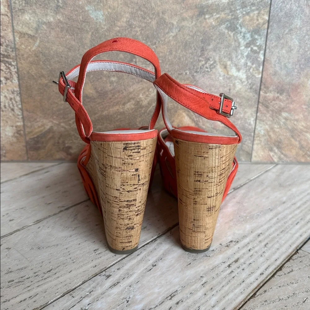 BCBGeneration Red Cutout Wedge Sandals - Picture 5 of 16